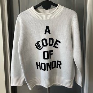 A Code of Honor sweater, size Medium